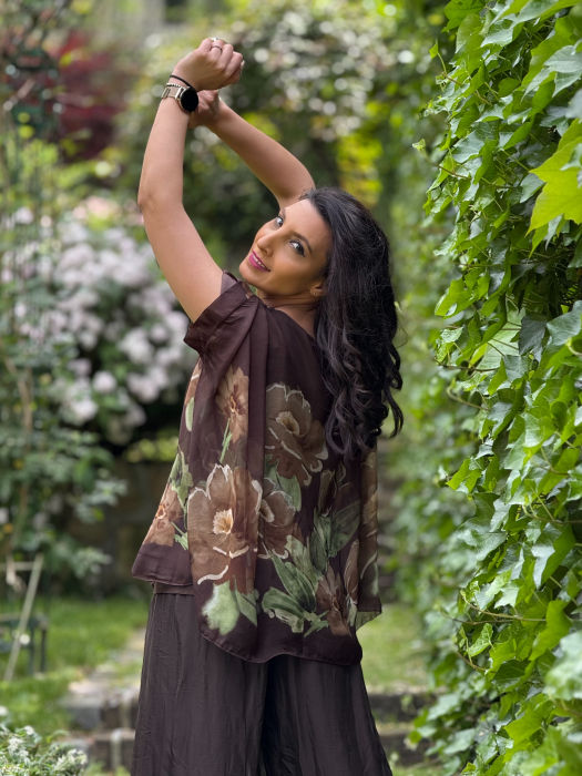 Bluza din matase cu print floral [3]