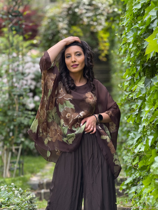 Bluza din matase cu print floral [2]