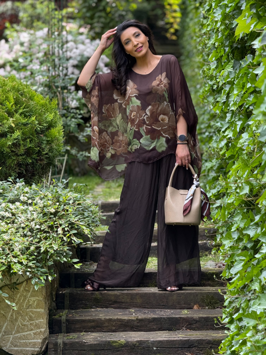 Bluza din matase cu print floral [5]