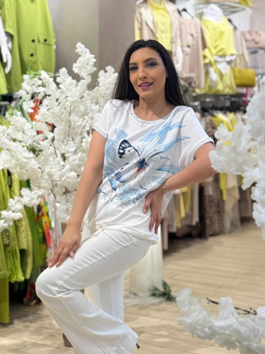 Bluza din vascoza cu imprimeu fluture [3]