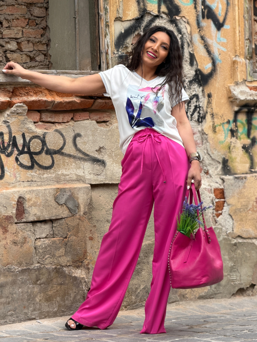 Bluza din vascoza cu imprimeu fruza mov [7]