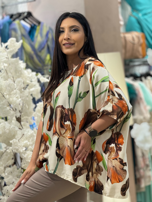 Bluza florala cu imprimeu de irisi [3]
