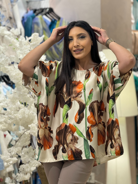 Bluza florala cu imprimeu de irisi [2]