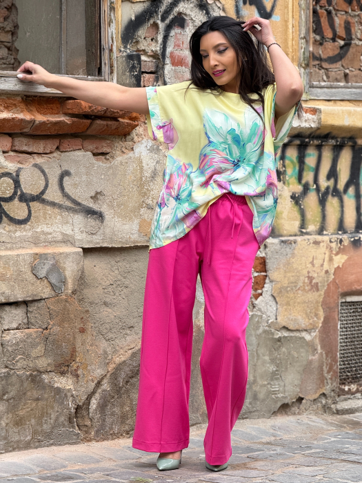 Bluza galbena cu imprimeu floare [3]