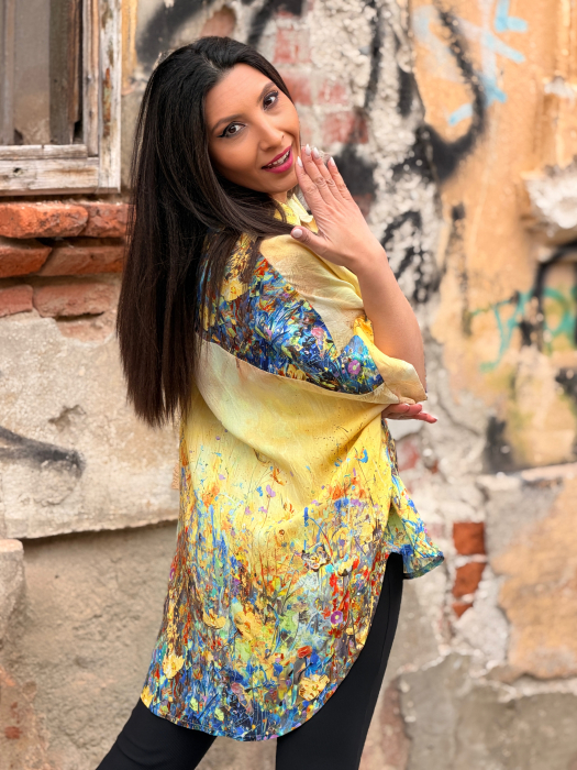 Bluza galbena cu print picasso [5]