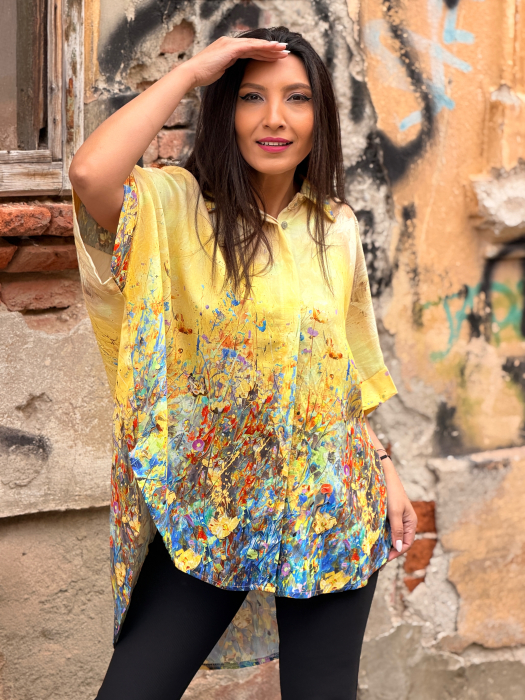 Bluza galbena cu print picasso [4]