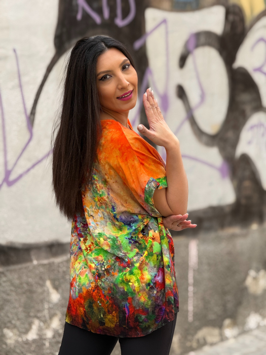 Bluza lejera cu print picasso [3]