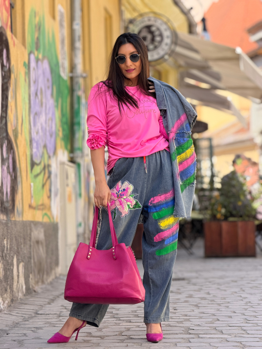 Bluza my luxe cu floare la maneca [5]