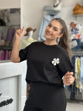 Bluza simpla neagra din vascoza [1]