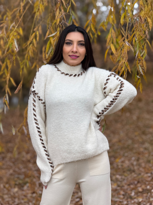 Bluza tricotata cu detalii decorative [5]