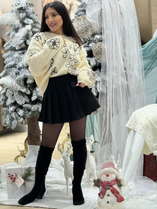 Bluza tricotata cu flori [2]