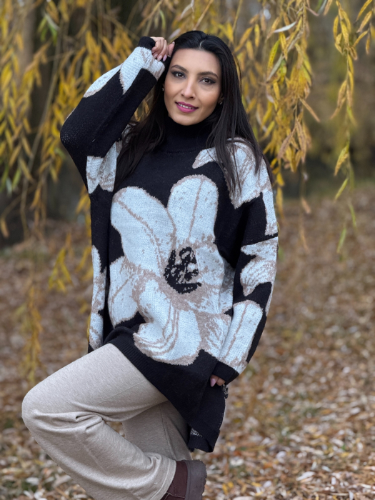 Bluza tricotata cu imprimeu floral [2]