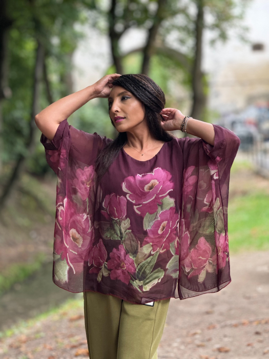 Bluza vaporoasa cu imprimeu flori [1]