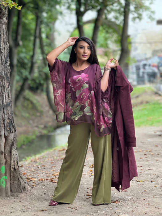 Bluza vaporoasa cu imprimeu flori [3]