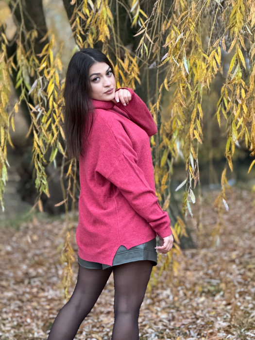 Bluza zmeura cu gat inalt [4]