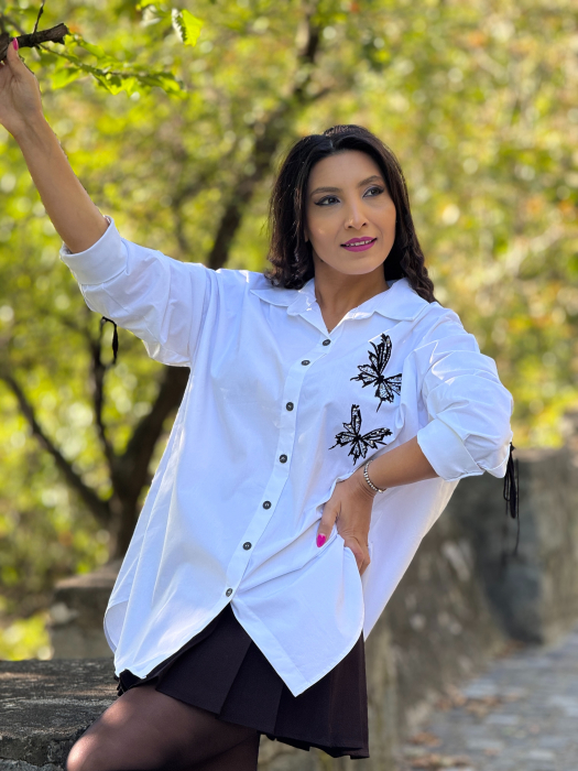 Rochie cu dungi bej [4]