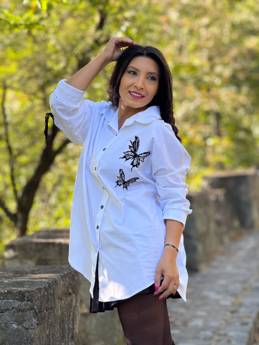 Rochie cu dungi bej [3]