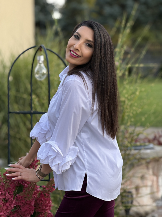 Camasa alba cu volane la maneca [2]