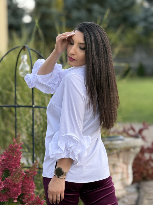 Camasa alba cu volane la maneca [3]