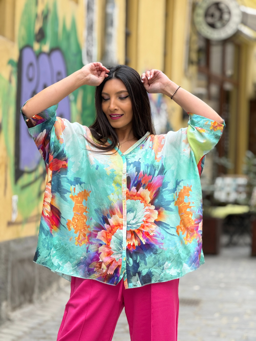 Camasa cu anchior si imprimeu floral [4]