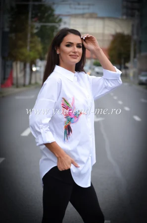 Camasa cu imprimeu colibri roz [4]