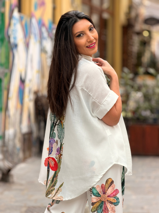 Camasa cu imprimeu floral artistic [4]