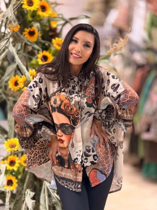 Camasa cu imprimeu Frida si animal print [2]