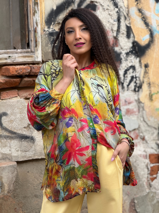 Camasa cu nasturi si imprimeu floral [5]