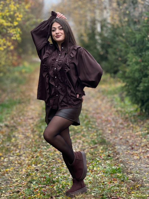 Camasa cu volane decorative si dantela [4]