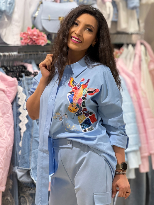 Camasa oversize cu imprimeu girafa [2]