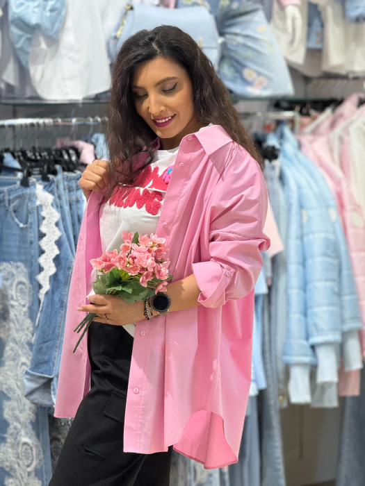 Camasa roz cu maneca reglabila [2]