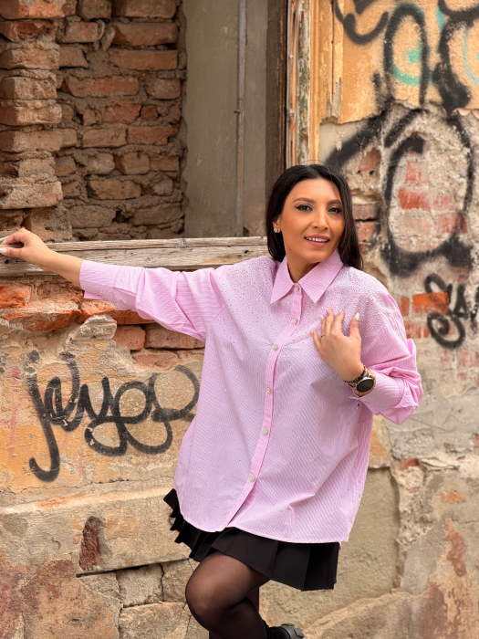 Camasa roz cu pietricele aplicate [6]