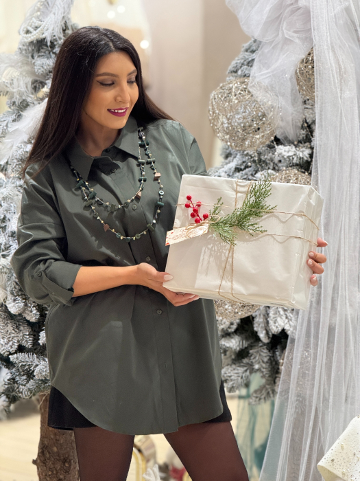 Camasa verde cu maneca reglabila [8]