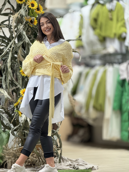 Cardigan din tricot cu cordon [5]