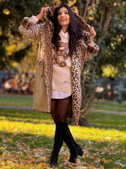 Cojoc animal print cu fermoar pe o parte [7]