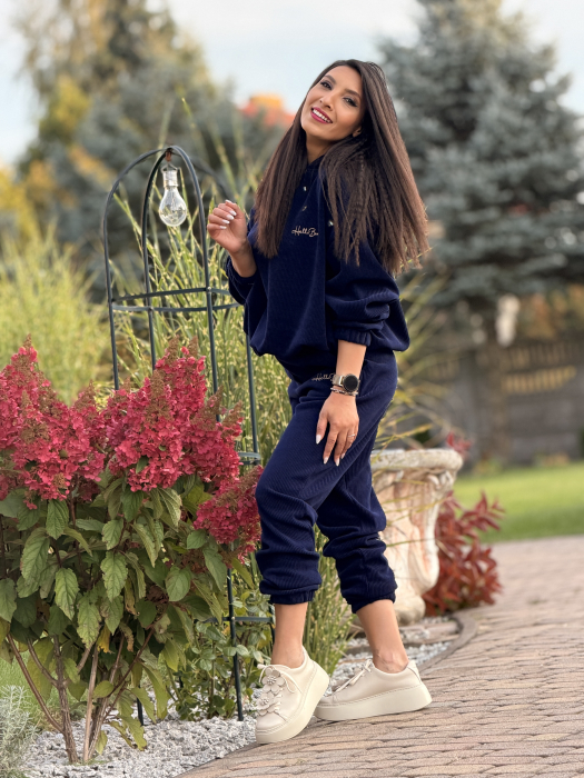 Compleu albastru cu bluza cu gluga [5]