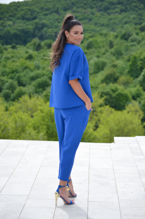 Compleu albastru cu bluza cu nasturi [4]