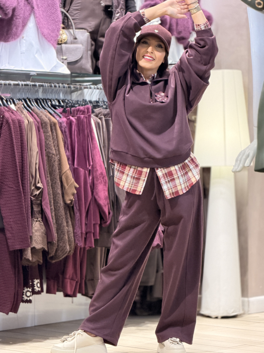 Compleu bordo cu bluza cu fermoar [4]