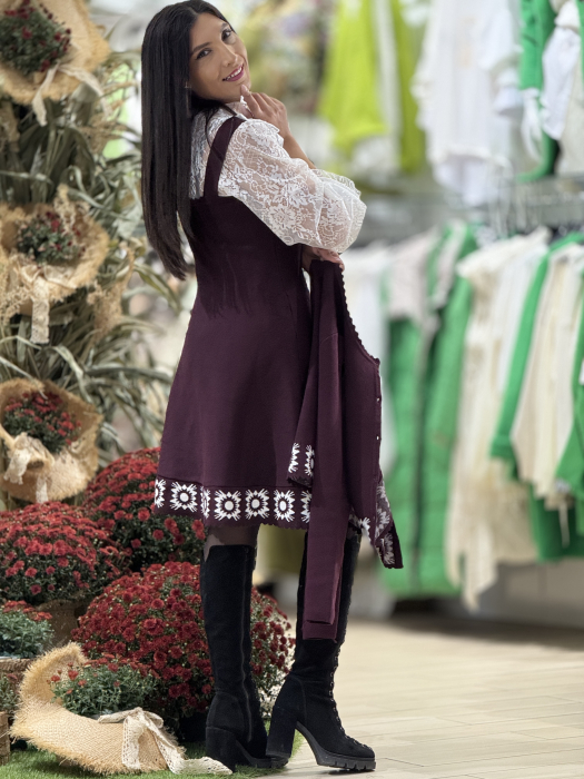 Compleu bordo cu rochie si jacheta [5]
