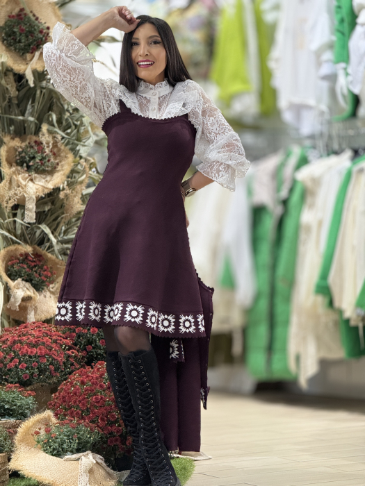 Compleu bordo cu rochie si jacheta [3]