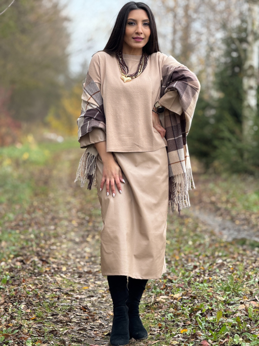 Compleu cu fusta din imitatie de piele [2]