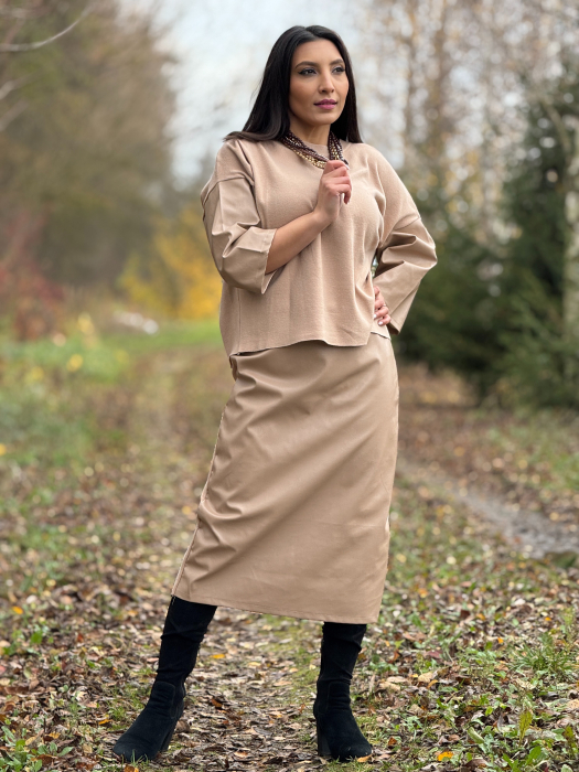 Compleu cu fusta din imitatie de piele [4]