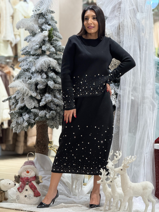 Compleu tricotat cu pietricele aplicate [5]