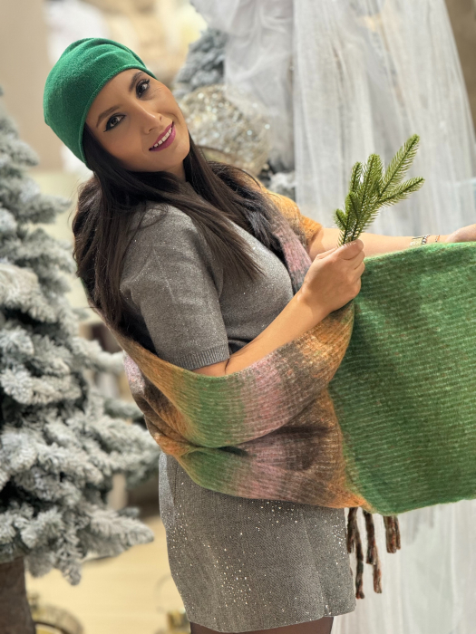 Esarfa colorata cu franjuri [4]