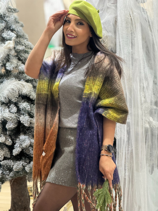 Esarfa colorata cu franjuri [2]