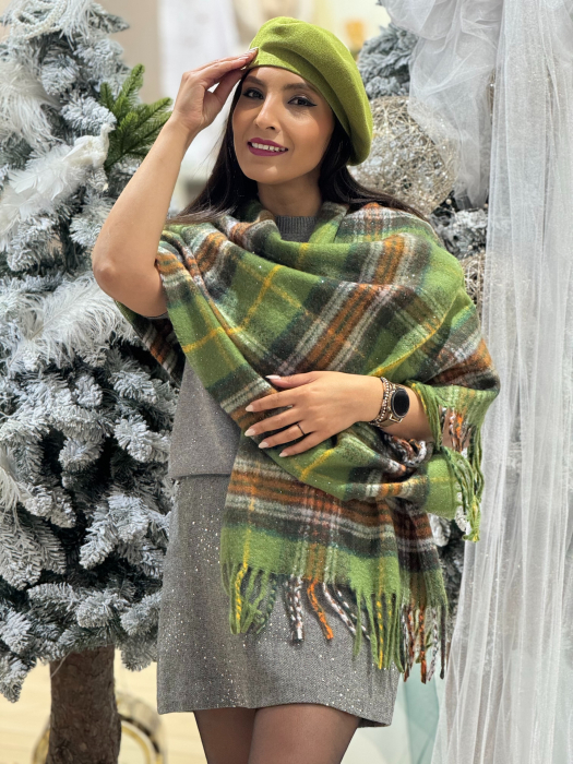 Esarfa in carouri cu insertii sclipici [1]