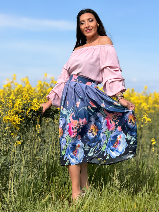 Fusta bleumarin cu flori [6]