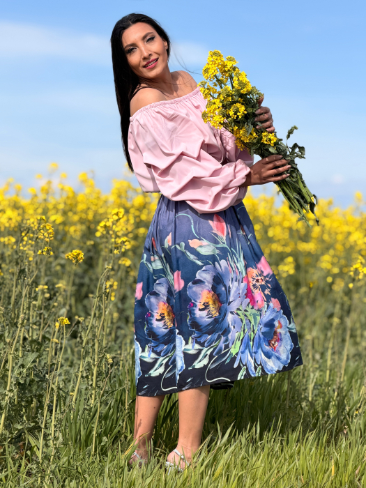 Fusta bleumarin cu flori [3]