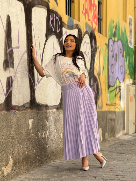 Fusta plisata cu curea [7]