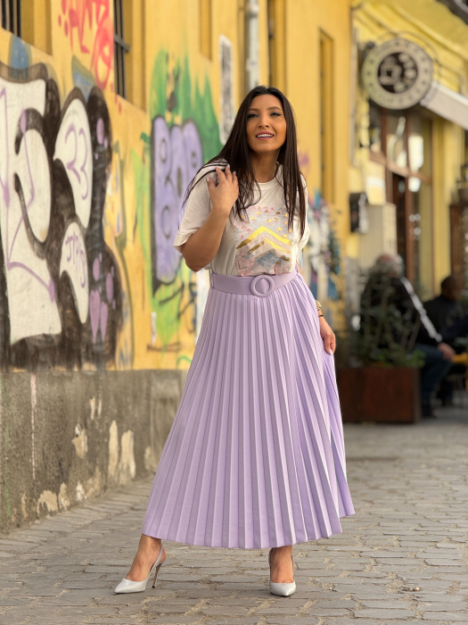 Fusta plisata cu curea [3]